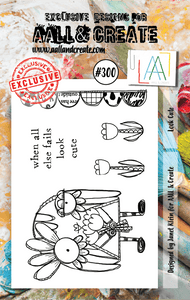#300 - A7 Clear Stamp Set - Look Cute - AALL & Create Wholesale - stamp