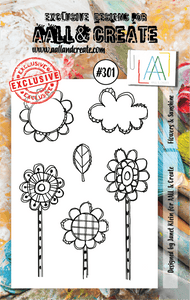 #301 - A7 Clear Stamp Set - Flowers & Sunshine - AALL & Create Wholesale - stamp