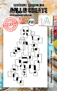 #303 - A7 Clear Stamp Set - Tangled Rectangles - AALL & Create Wholesale - stamp