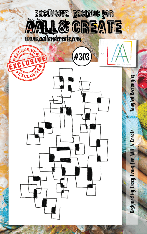 #303 - A7 Clear Stamp Set - Tangled Rectangles - AALL & Create Wholesale - stamp