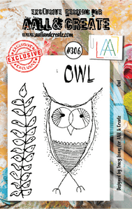 #306 - A7 Clear Stamp Set - Owl - AALL & Create Wholesale - stamp