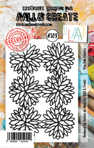 #309 - A7 Clear Stamp Set - Pom Pom Flowers - AALL & Create Wholesale - stamp