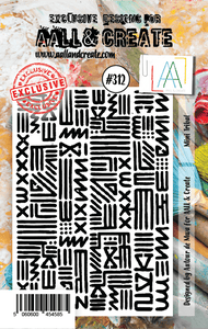 #312 - A7 Clear Stamp Set - Mini Tribal - AALL & Create Wholesale - stamp