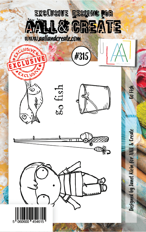 #315 - A7 Clear Stamp Set - Go Fish - AALL & Create Wholesale - stamp