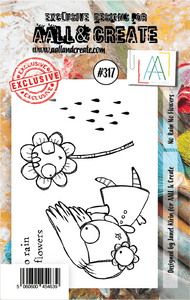 #317 - A7 Clear Stamp Set - No Rain No Flowers - AALL & Create Wholesale - stamp