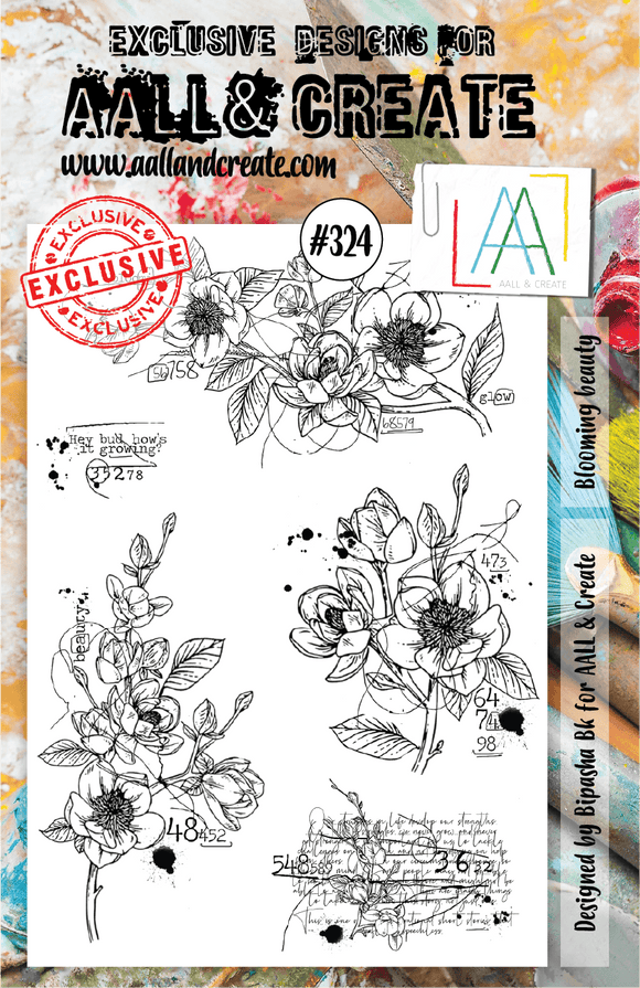 #324 - A5 Clear Stamp Set - Blooming Beauty - AALL & Create Wholesale - stamp