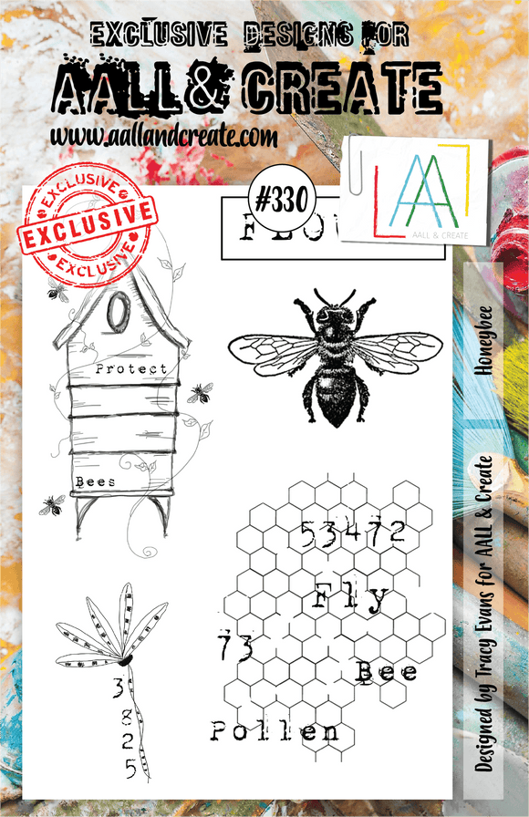 #330 - A5 Clear Stamp Set - Honeybee - AALL & Create Wholesale - stamp