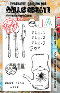 #331 - A5 Clear Stamp Set - Made With Love - AALL & Create Wholesale - stamp