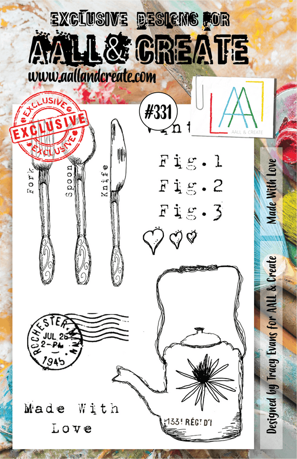 #331 - A5 Clear Stamp Set - Made With Love - AALL & Create Wholesale - stamp