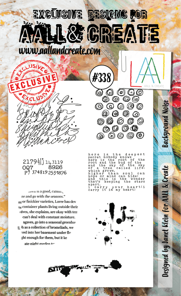 #338 - A6 Clear Stamp Set - Background Noise - AALL & Create Wholesale - stamp