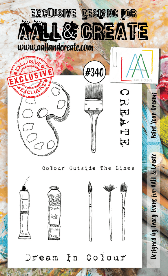 #340 - A6 Clear Stamp Set - Paint Your Dreams - AALL & Create Wholesale - stamp