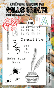 #341 - A6 Clear Stamp Set - Pen & Ink - AALL & Create Wholesale - stamp