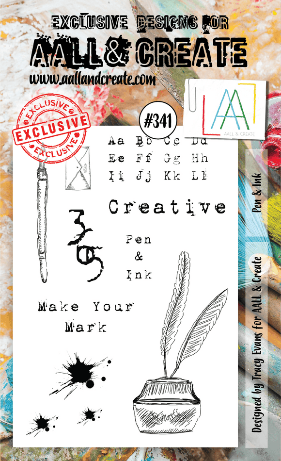 #341 - A6 Clear Stamp Set - Pen & Ink - AALL & Create Wholesale - stamp