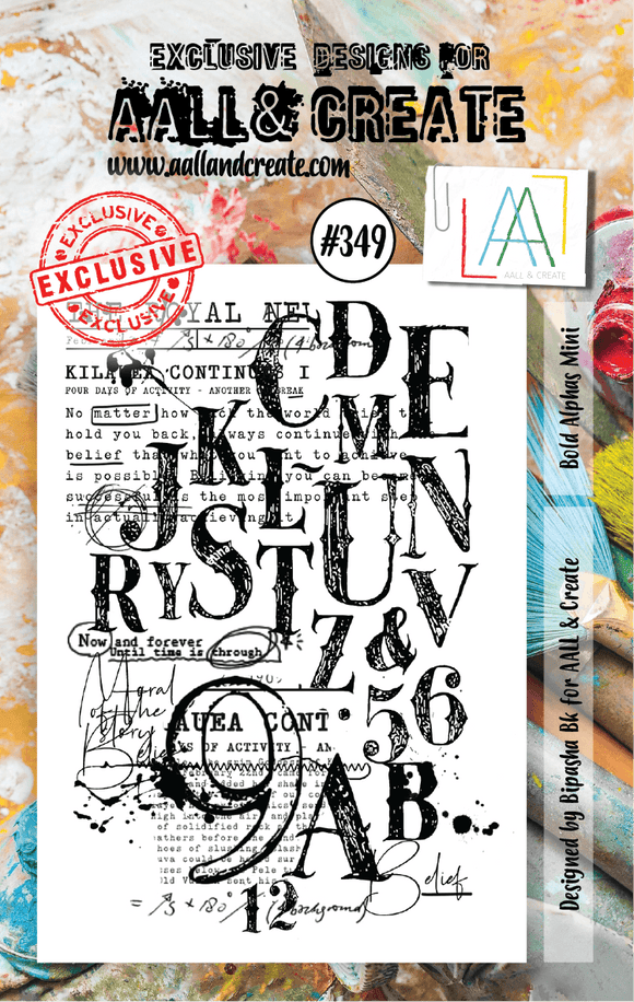 #349 - A7 Clear Stamp Set - Bold Alphas Mini - AALL & Create Wholesale - stamp