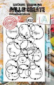 #352 - A7 Clear Stamp Set - Circled Numbers - AALL & Create Wholesale - stamp