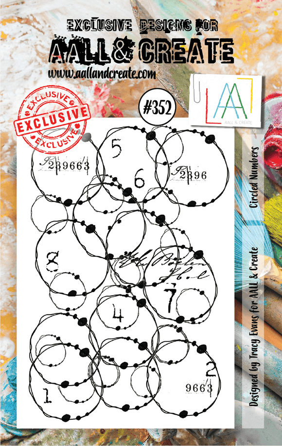 #352 - A7 Clear Stamp Set - Circled Numbers - AALL & Create Wholesale - stamp