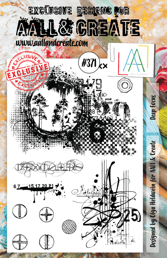 #371 - A5 Clear Stamp Set - Deep Focus - AALL & Create Wholesale - stamp