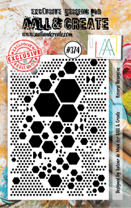 #374 - A7 Clear Stamp Set - Reverse Hexagons - AALL & Create Wholesale - stamp