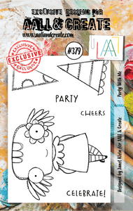 #379 - A7 Clear Stamp Set - Party With Me - AALL & Create Wholesale - stamp