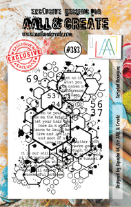 #383 - A7 Clear Stamp Set - Scripted Hexagons - AALL & Create Wholesale - stamp