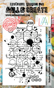 #384 - A6 Clear Stamp Set - Lined Hexagons - AALL & Create Wholesale - stamp
