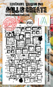 #385 - A6 Clear Stamp Set - Scripted Squares - AALL & Create Wholesale - stamp