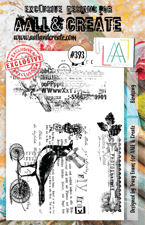 #393 - A5 Clear Stamp Set - Birdsong - AALL & Create Wholesale - stamp
