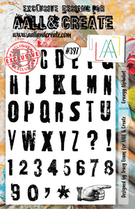 #397 - A5 Clear Stamp Set - Grungy Alphabet - AALL & Create Wholesale - stamp