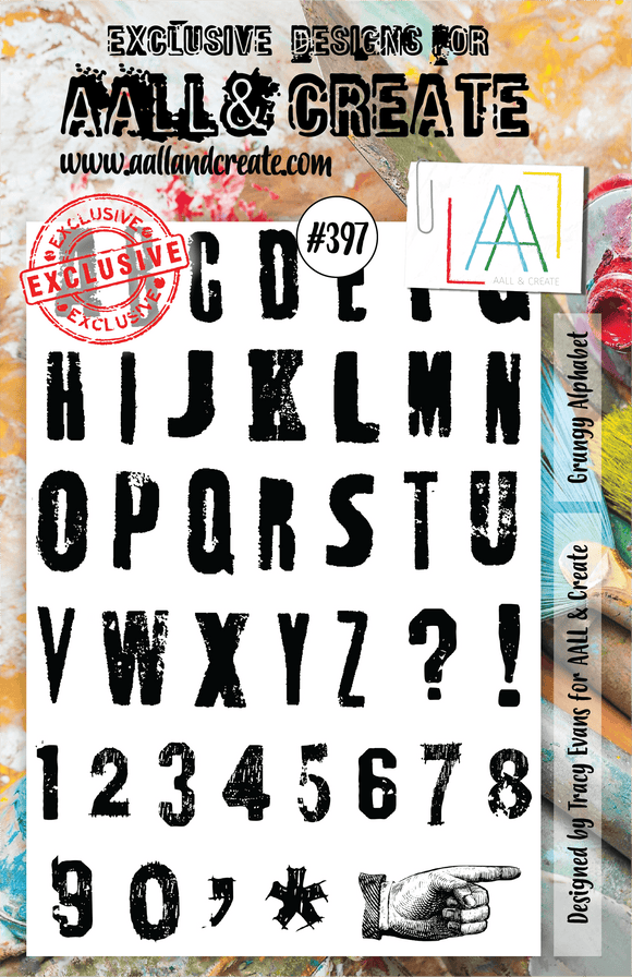#397 - A5 Clear Stamp Set - Grungy Alphabet - AALL & Create Wholesale - stamp