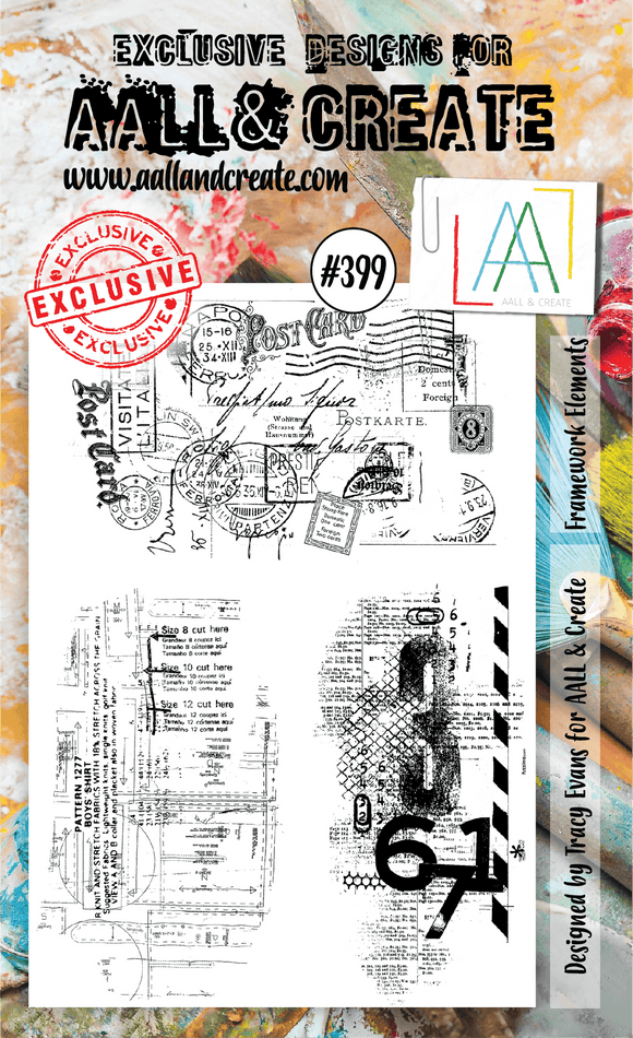 #399 - A6 Clear Stamp Set - Framework Elements - AALL & Create Wholesale - stamp