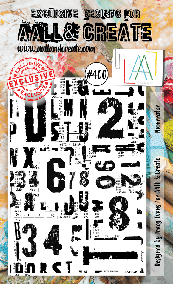 #400 - A6 Clear Stamp Set - Numerator - AALL & Create Wholesale - stamp