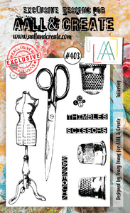 #403 - A6 Clear Stamp Set - Tailoring - AALL & Create Wholesale - stamp