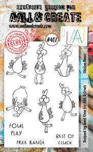 #407 - A6 Clear Stamp Set - Chicken Dance - AALL & Create Wholesale - stamp