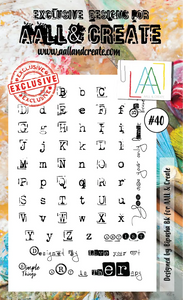 #40 - A6 Clear Stamp Set - Vintage Type - AALL & Create Wholesale - stamp