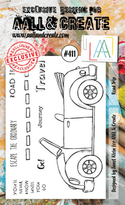 #411 - A6 Clear Stamp Set - Road Trip - AALL & Create Wholesale - stamp