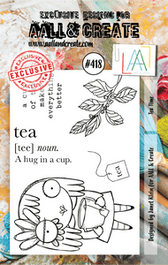 #418 - A7 Clear Stamp Set - Tea Time - AALL & Create Wholesale - stamp
