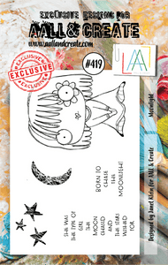 #419 - A7 Clear Stamp Set - Moonlight - AALL & Create Wholesale - stamp