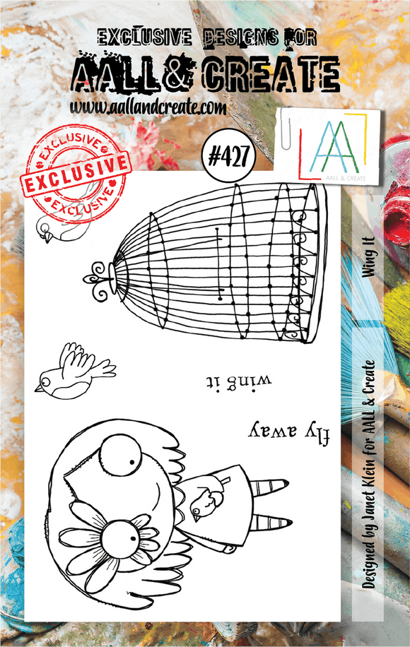 #427 - A7 Clear Stamp Set - Wing It - AALL & Create Wholesale - stamp