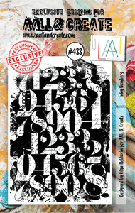 #433 - A7 Clear Stamp Set - Inky Numbers - AALL & Create Wholesale - stamp