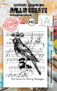 #435 - A7 Clear Stamp Set - Bird Collage - AALL & Create Wholesale - stamp