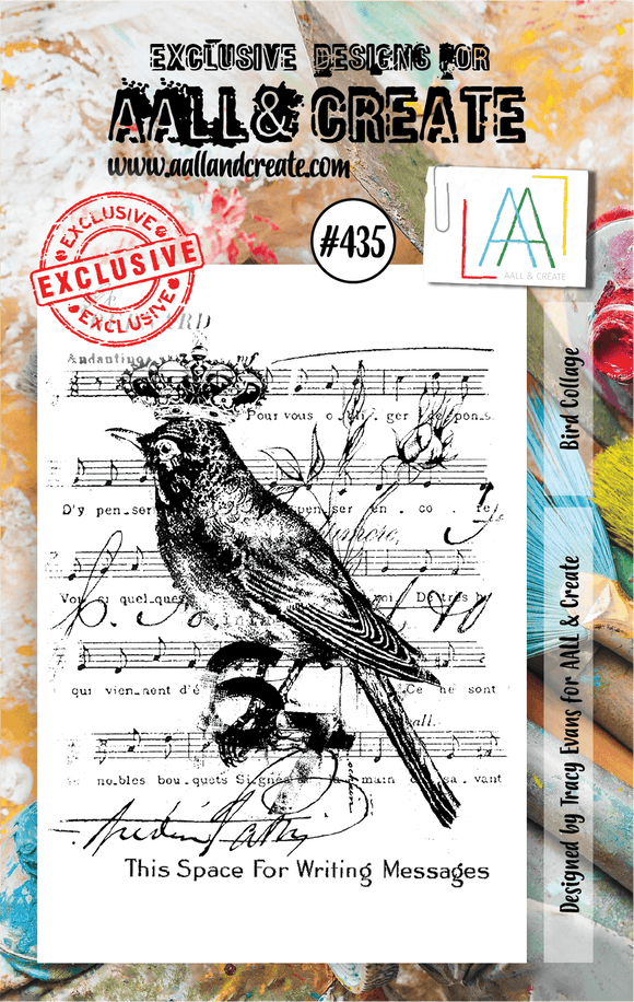 #435 - A7 Clear Stamp Set - Bird Collage - AALL & Create Wholesale - stamp