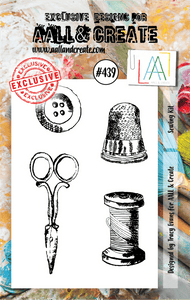 #439 - A7 Clear Stamp Set - Sewing Kit - AALL & Create Wholesale - stamp