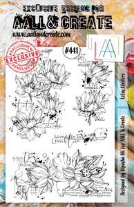 #441 - A5 Clear Stamp Set - Lotus Clusters - AALL & Create Wholesale - stamp