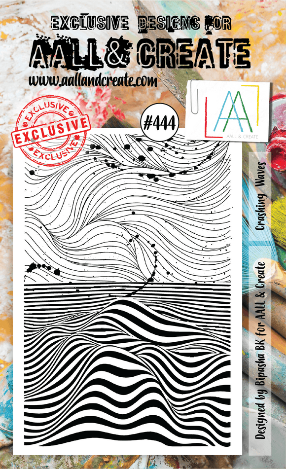 #444 - A6 Clear Stamp Set - Crashing Waves - AALL & Create Wholesale - stamp