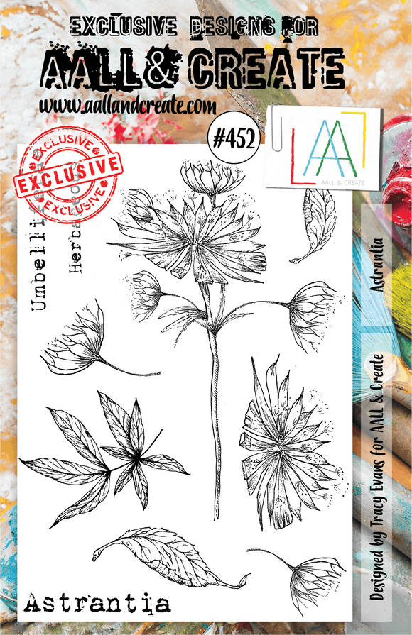 #452 - A5 Clear Stamp Set - Astrantia - AALL & Create Wholesale - stamp