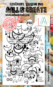 #460 - A6 Clear Stamp Set - Lined Crescents - AALL & Create Wholesale - stamp