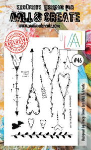 #46 - A6 Clear Stamp Set - Hearts - AALL & Create Wholesale - stamp