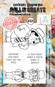 #474 - A7 Clear Stamp Set - Stan & Ollie - AALL & Create Wholesale - stamp
