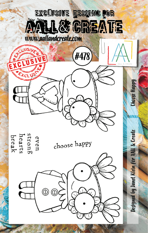 #478 - A7 Clear Stamp Set - Choose Happy - AALL & Create Wholesale - stamp