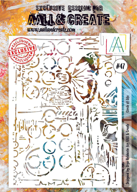 #47 - A4 Stencil - Circle Of Life - AALL & Create Wholesale - stencil